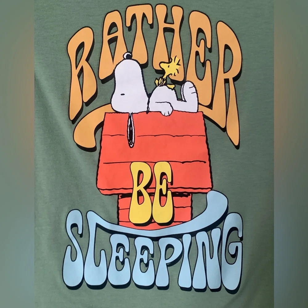Snoopy Rather Be Sleeping T-Shirt - Picture 2 of 4